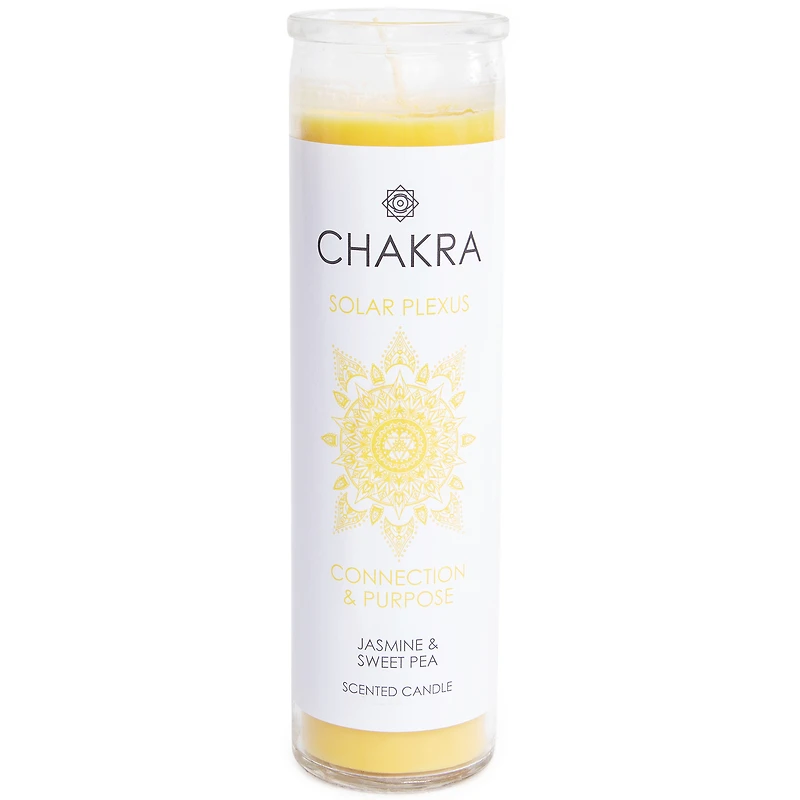 solar plexus chakra jasmine and sweet pea scented candle 8in
