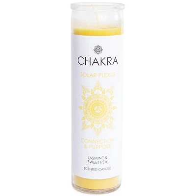 solar plexus chakra jasmine and sweet pea scented candle 8in