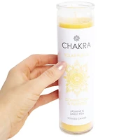 solar plexus chakra jasmine and sweet pea scented candle 8in