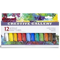 12 acrylic paint tubes