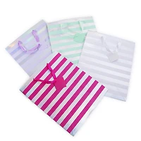 Large Holographic Striped Gift Bag 12.75in