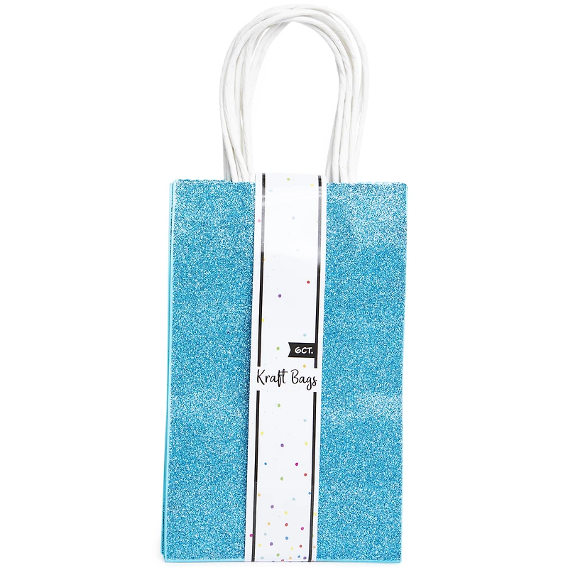 Glitter Small Gift Bags 6-Count