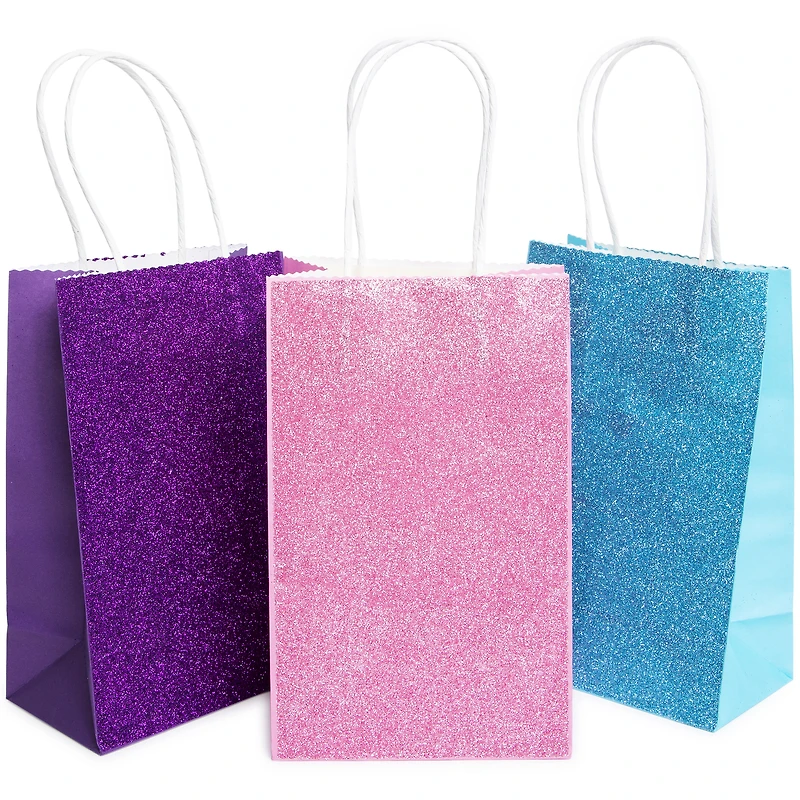 Glitter Small Gift Bags 6-Count