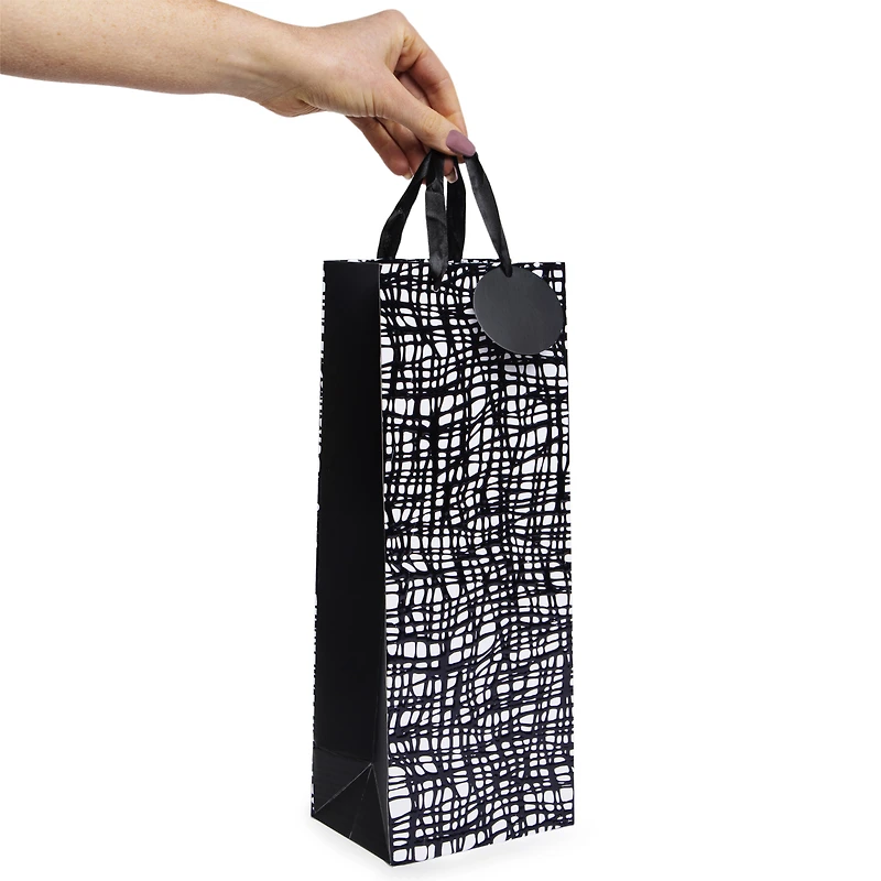 Textured Bottle Gift Bag 5.5in X 14.25in