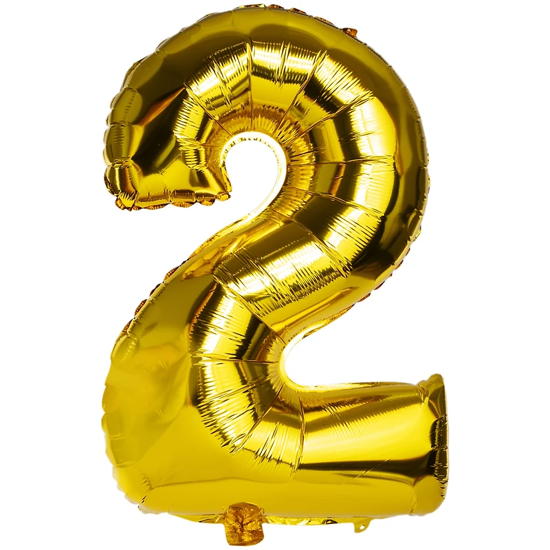 Gold Birthday Number Foil Balloon 32in