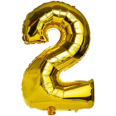 Gold Birthday Number Foil Balloon 32in