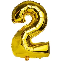 Gold Birthday Number Foil Balloon 32in