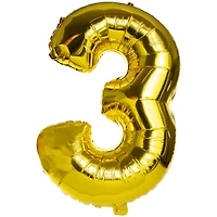 Gold Birthday Number Foil Balloon 32in