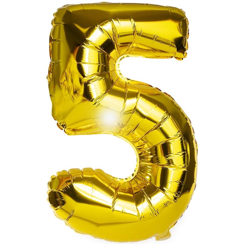 Gold Birthday Number Foil Balloon 32in