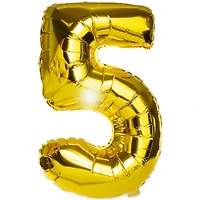 Gold Birthday Number Foil Balloon 32in