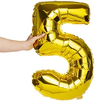 Gold Birthday Number Foil Balloon 32in