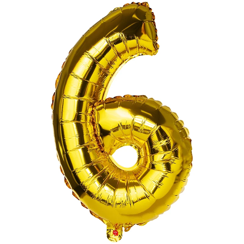 Gold Birthday Number Foil Balloon 32in