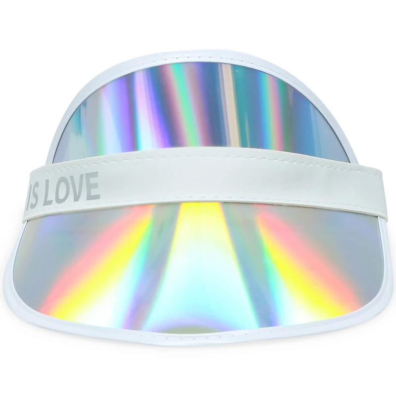 juniors 'love is love' rainbow holographic visor
