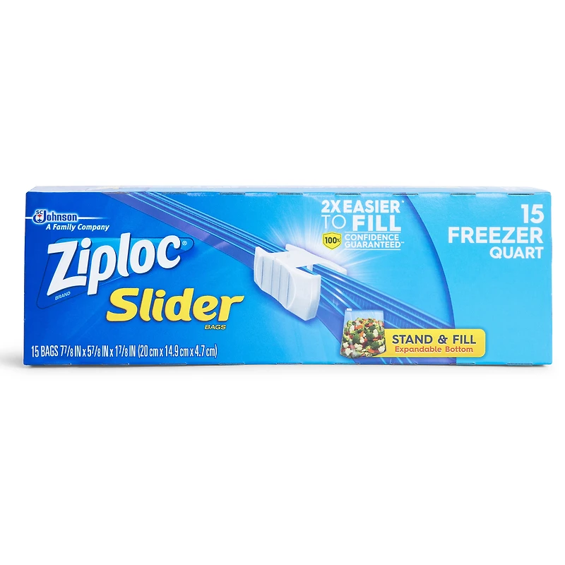 ziploc slider freezer bags quart 15-count
