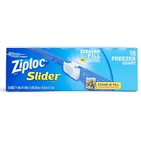 ziploc slider freezer bags quart 15-count