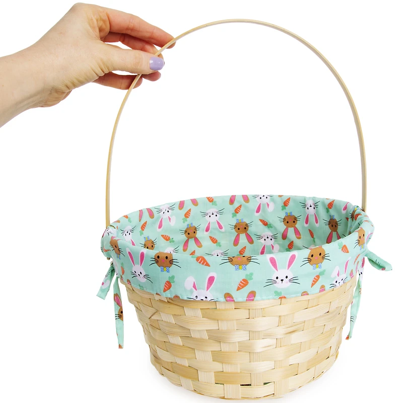 easter baskets, cheap cute bunny egg lined cloth