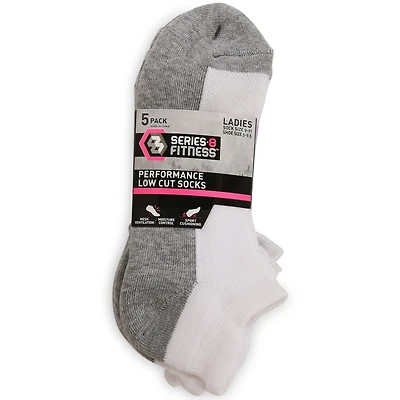 Series-8 Fitness™ Ladies Low-Cut Performance Ankle Socks 5-Pack