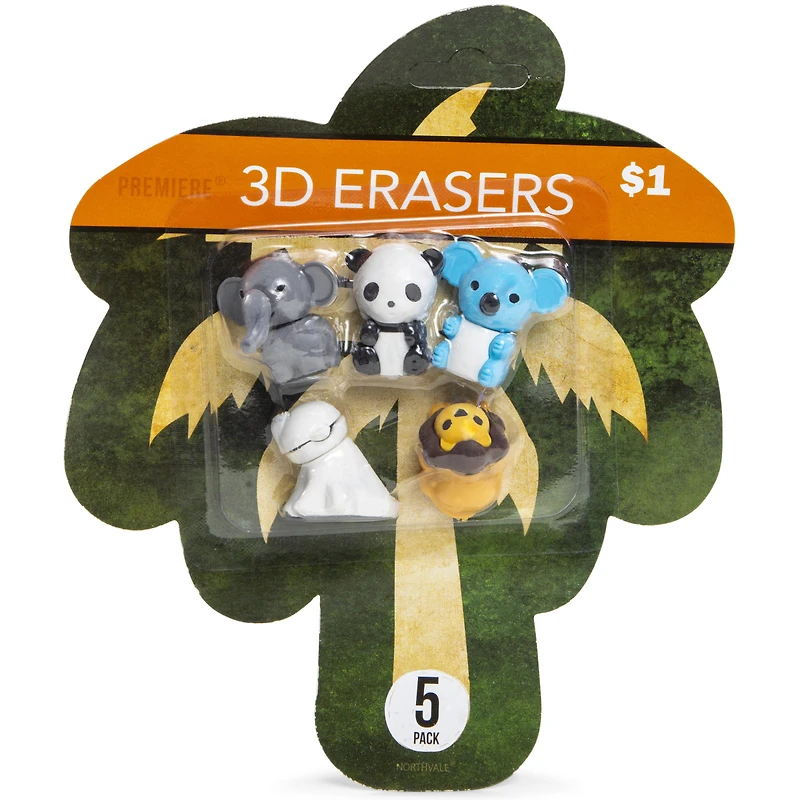 Premiere® Jungle 3D Animal Erasers