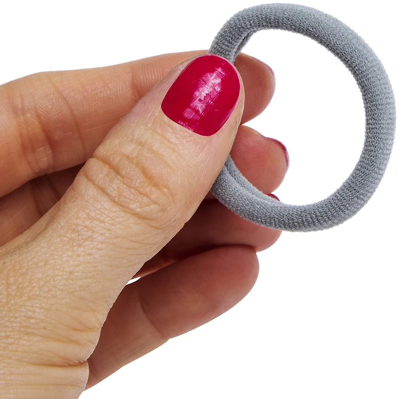 Seamless Ponytail Holders -Black, White & Gray Multipack