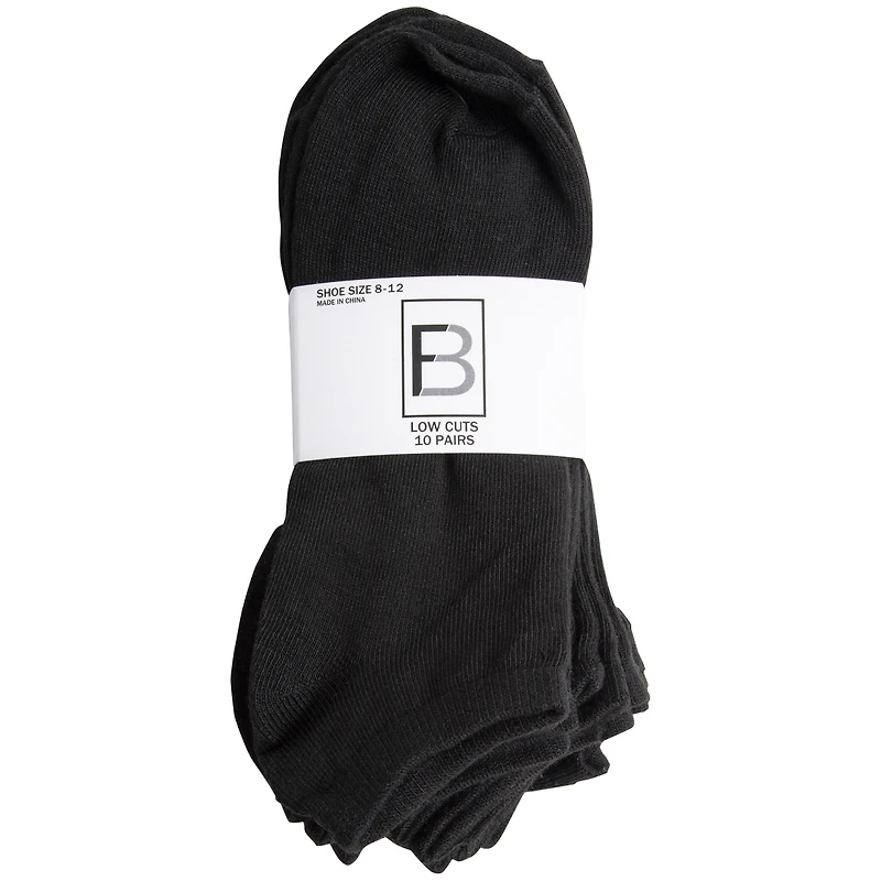 Mens Low-Cut Black Ankle Socks 10-Pack