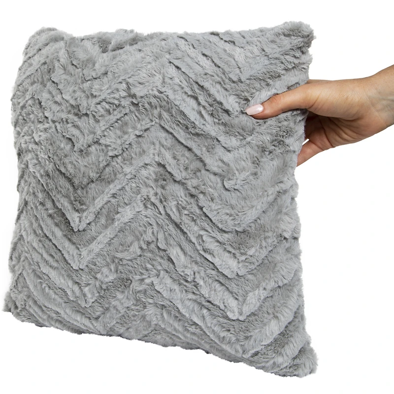 Luxe Collection Textured Pillow - Gray 16in X