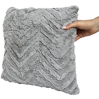 Luxe Collection Textured Pillow - Gray 16in X
