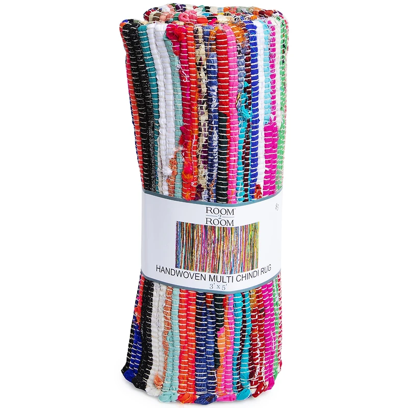 handwoven chindi rug 3ft x 5ft