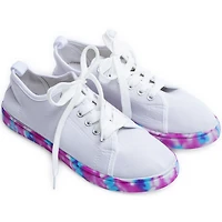 sneakers, shoes, fashion, tie dye, tye die, rainbow, ladies womens girls summer, spring, style, accessor, keds, white trend