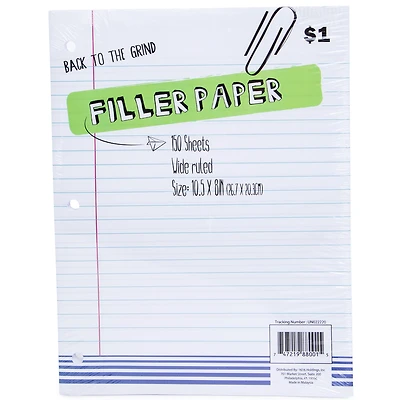 Wide-Ruled Notebook Paper 150-Sheet Pack