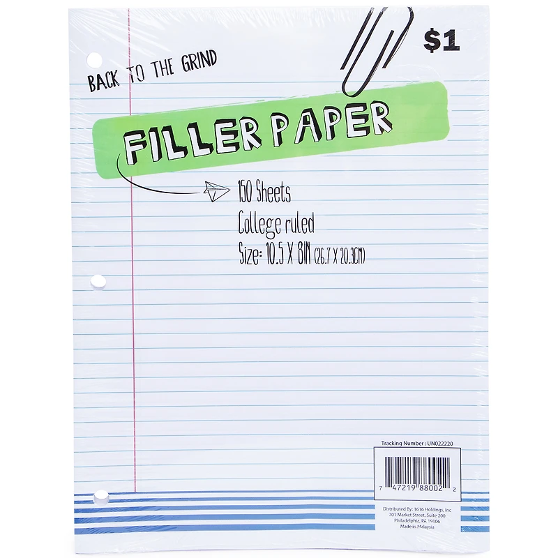 College-Ruled Notebook Paper 150-Sheet Pack