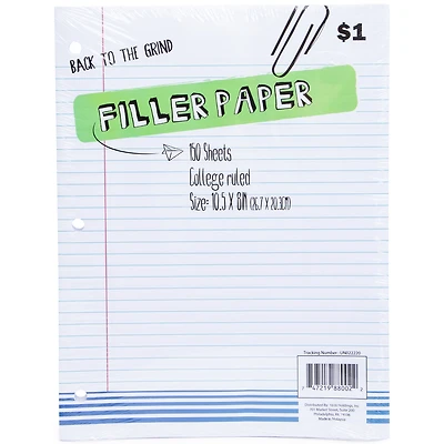 College-Ruled Notebook Paper 150-Sheet Pack