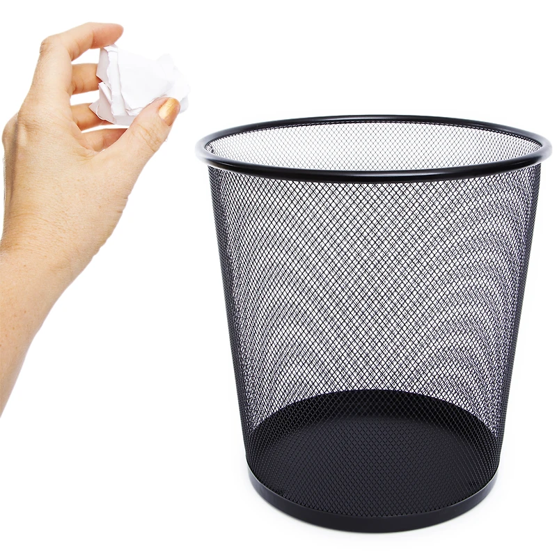 Metal Mesh Trash Can 10in X 11in