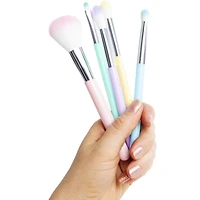 chique full face 5-piece pastel makeup brush set