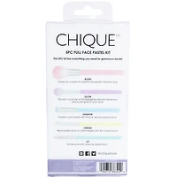 chique full face 5-piece pastel makeup brush set