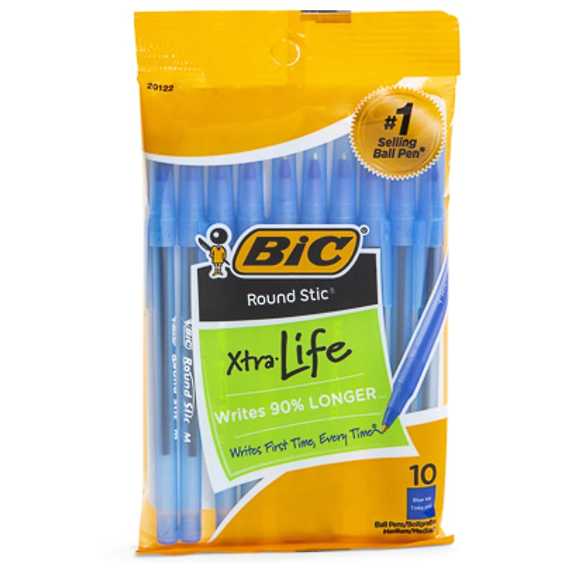 Bic® Round Stic® Xtra Life Blue Ballpoint Pens 10-Pack