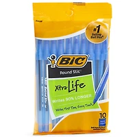 Bic® Round Stic® Xtra Life Blue Ballpoint Pens 10-Pack