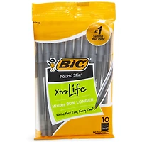 Bic® Round Stic® Xtra Life Black Ballpoint Pens 10-Count