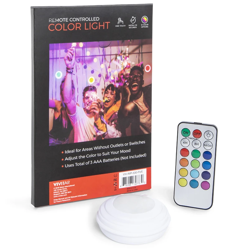 Led Color-Change Touch Light With Remote Control