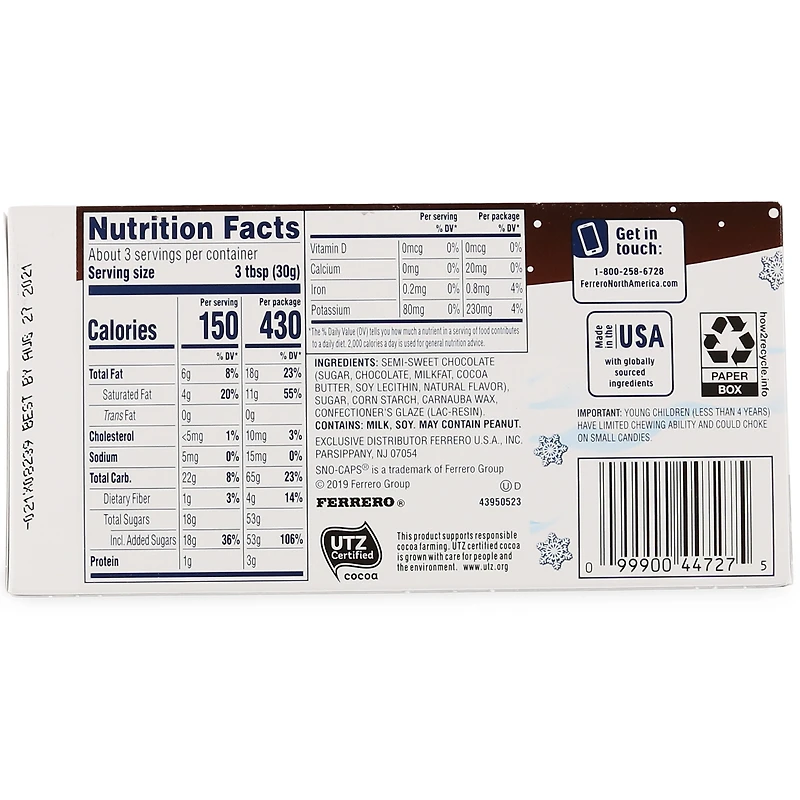 Nestle® Sno-Caps® Movie Theater Candy Box 3.1oz