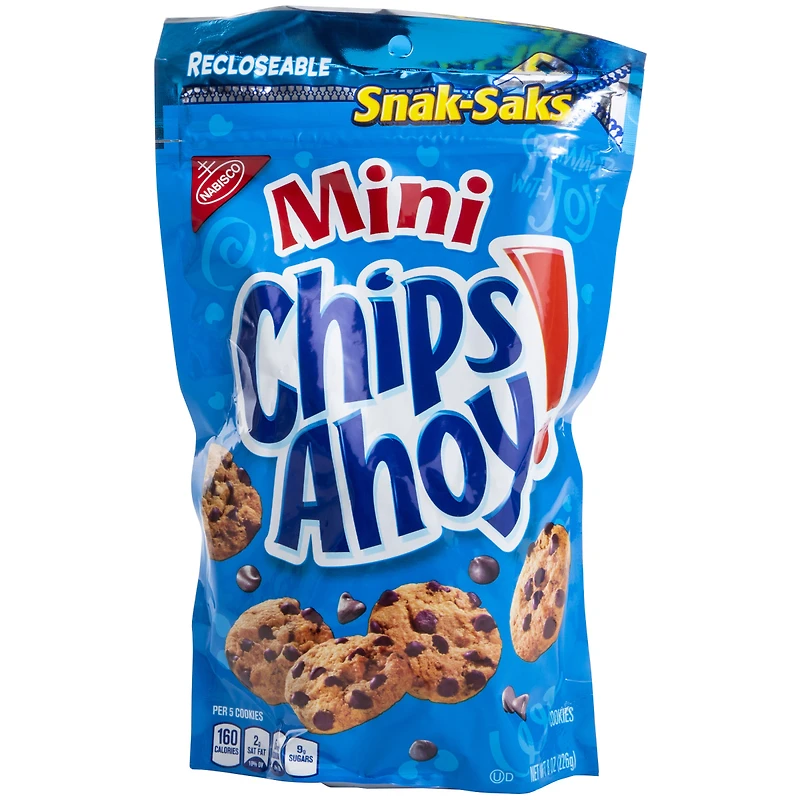 mini chips ahoy! cookies recloseable snak-sak 8oz.