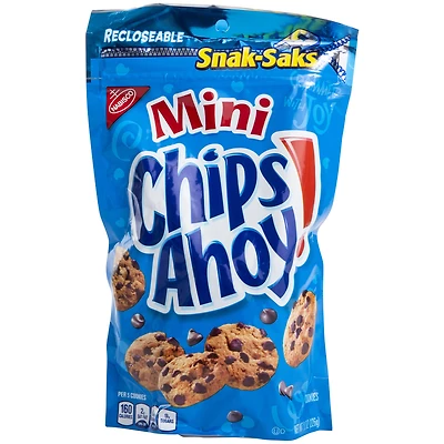 mini chips ahoy! cookies recloseable snak-sak 8oz.