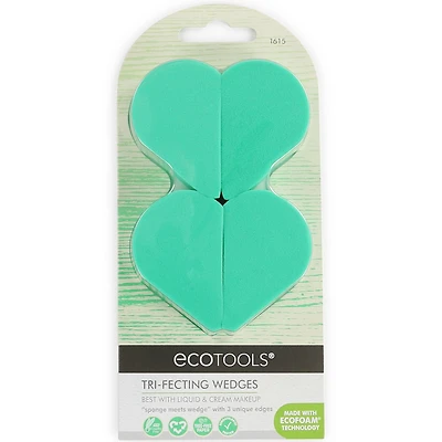 Eco-Tools® Tri-Fecting Wedges For Cream & Liquid Makeup 4-Count