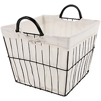 Wire Storage Bin Basket W/ Fabric Liner 11in