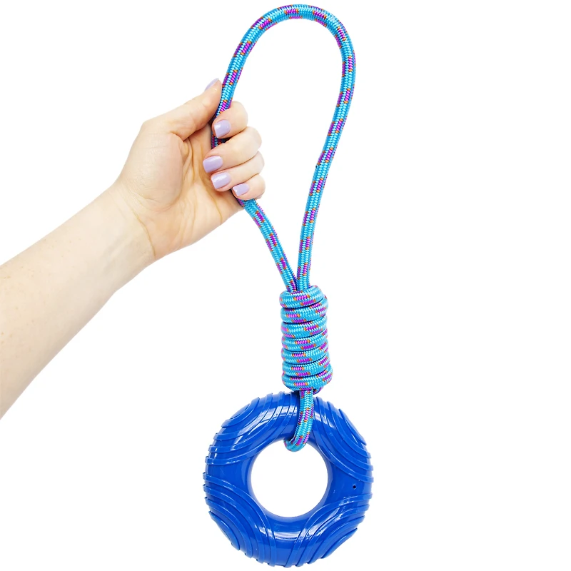 donut & rope dog toy