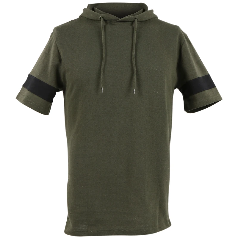 Young Men's Short Sleeve Hoodie - Olive Green