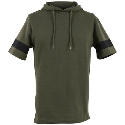 Young Men's Short Sleeve Hoodie - Olive Green