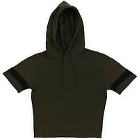 Young Men's Short Sleeve Hoodie - Olive Green