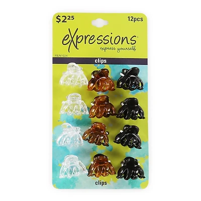Mini Claw Hair Clips 12-Count