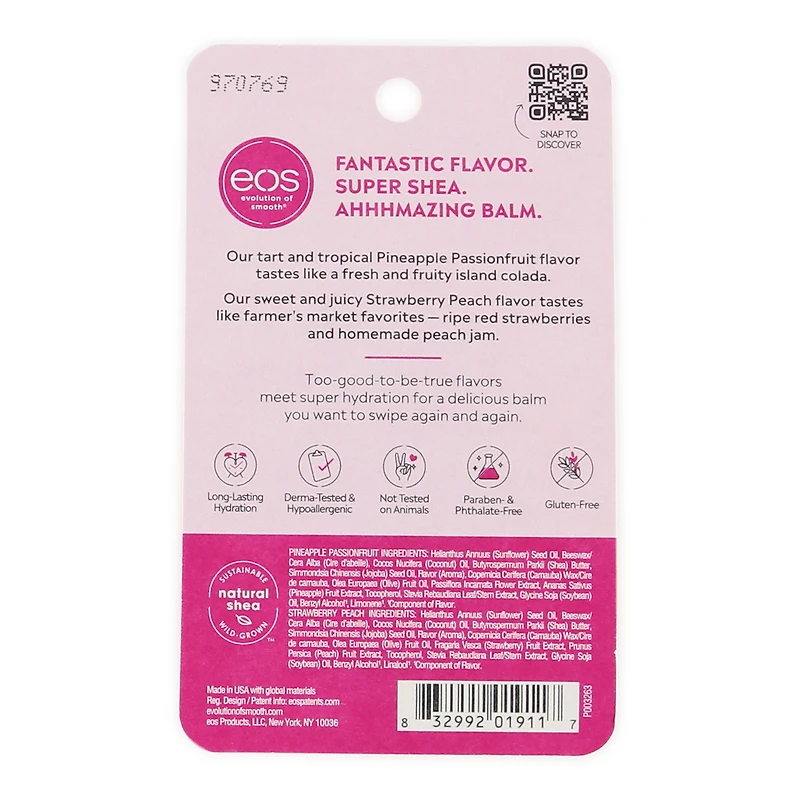 Eos® Super Soft Shea Butter Lip Balm 2-Pack Pineapple & Strawberry