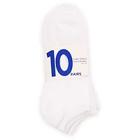 10-Pack Ladies Low Cut Socks, White